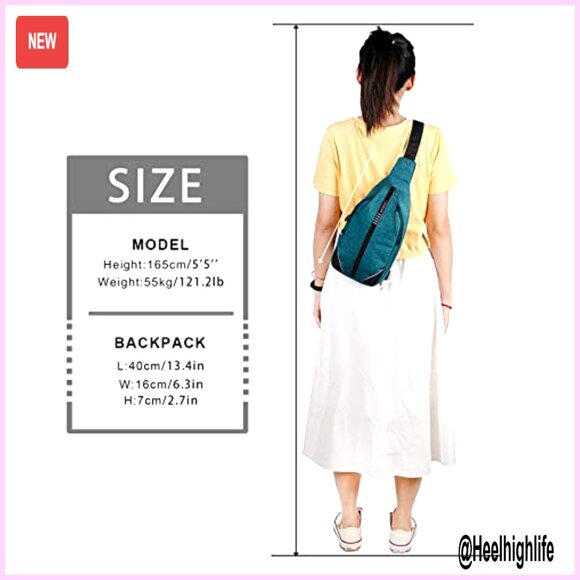 Tiny Anti-Theft Sling Backpack, Travel Daypack, Lightweight Polyester